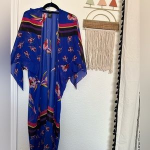 Express Blue Floral Duster Kimono | One Size